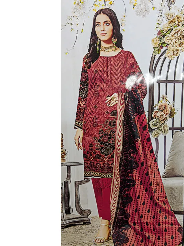 3Pcs Unstitched Digital Printed Lawn Suit For Women D-79 WU37