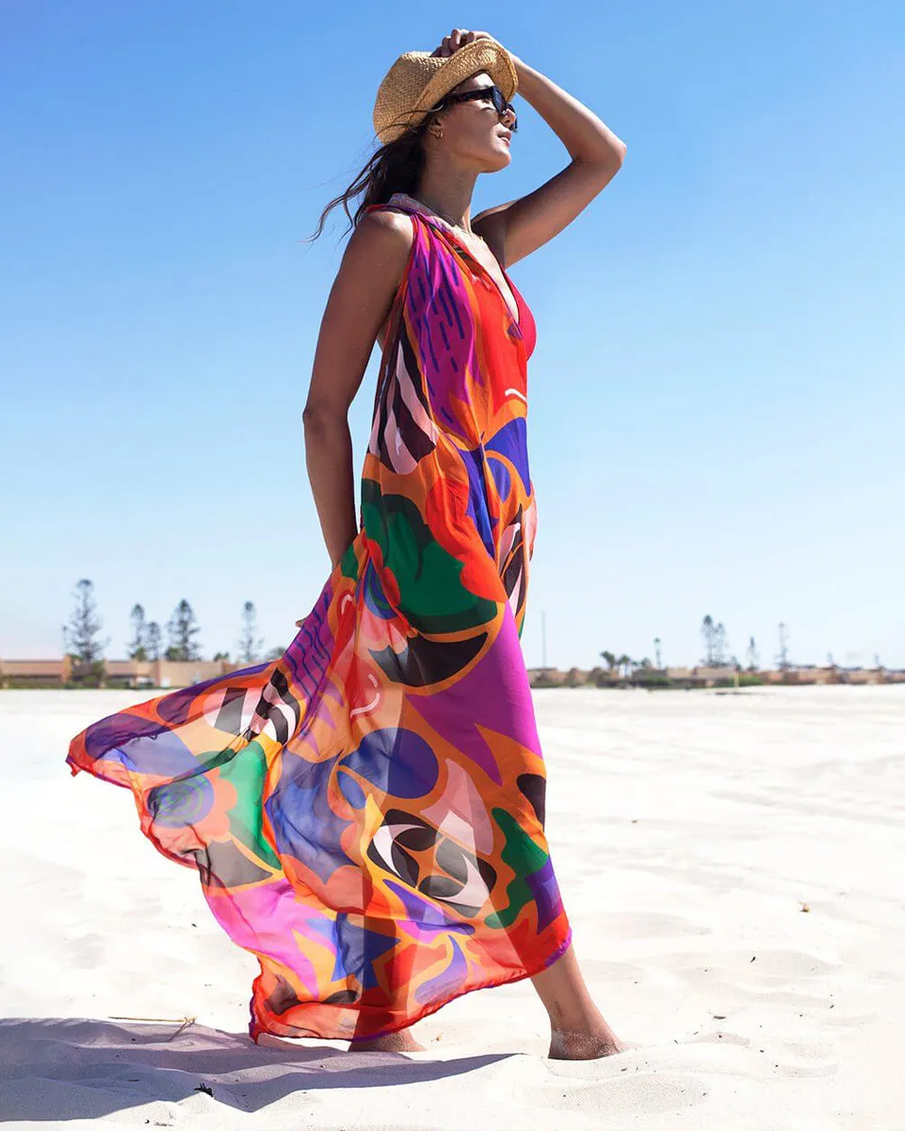 Abstracted Maxi Flowy Wraps