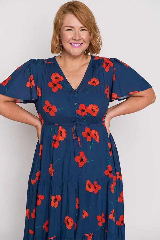 Alexia Red Poppy Fields Maxi Dress