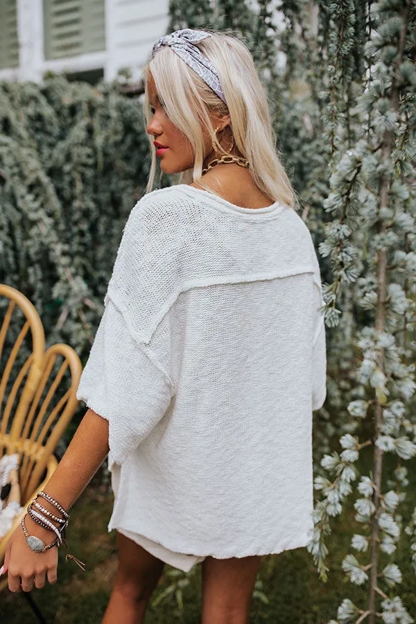 Amazing Trip Knit Shift Top In White