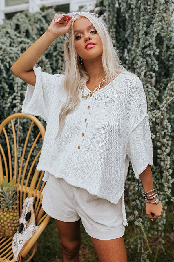 Amazing Trip Knit Shift Top In White