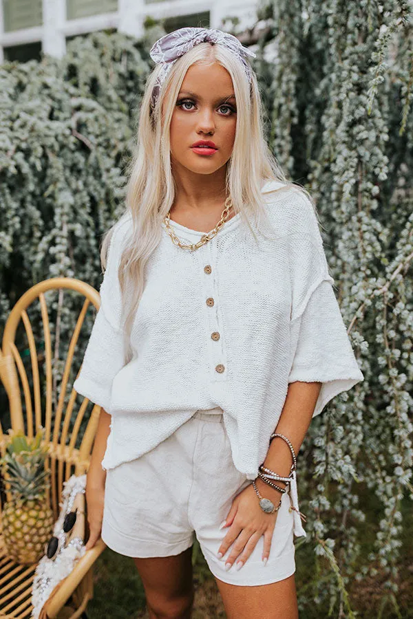 Amazing Trip Knit Shift Top In White