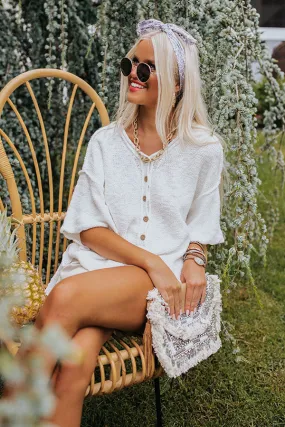 Amazing Trip Knit Shift Top In White