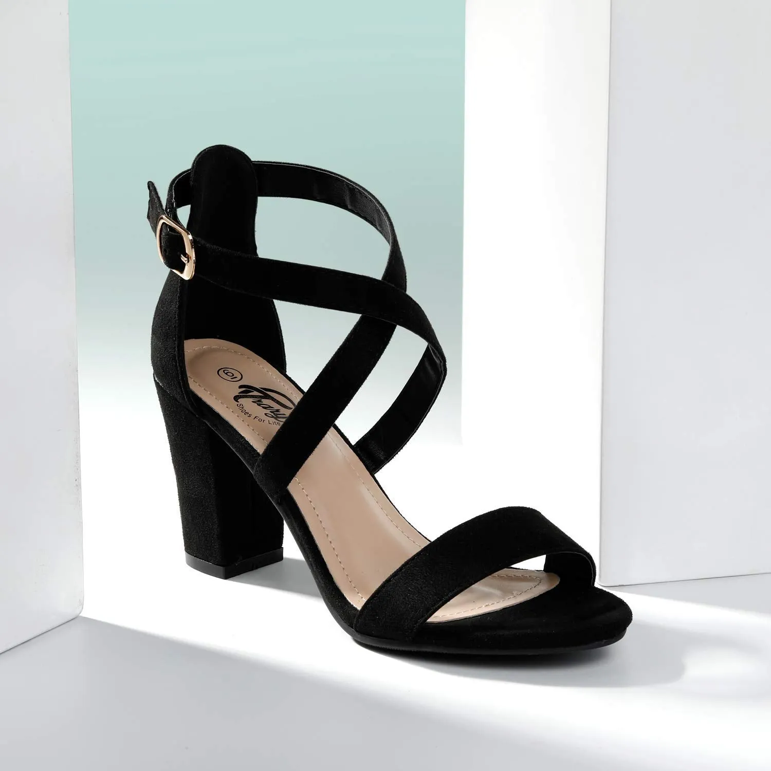 Ankle Cross Strap Heel Sandals