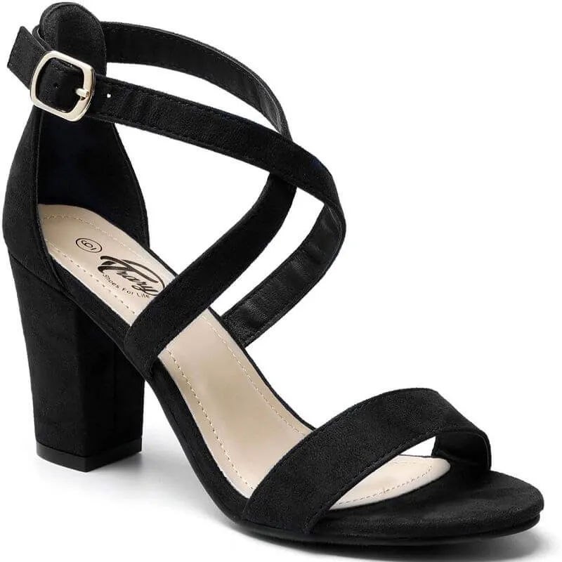 Ankle Cross Strap Heel Sandals