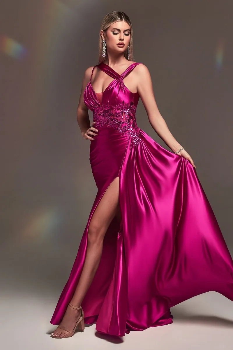 APHRODITE Embellished Corset Satin Mermaid Formal Dress