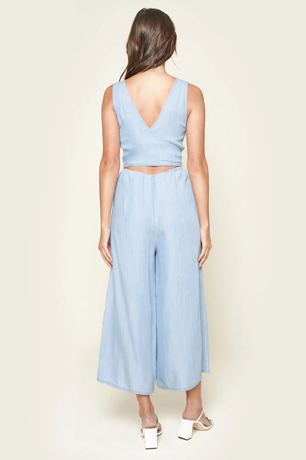 Arizona Chambray Cross Back Jumpsuit