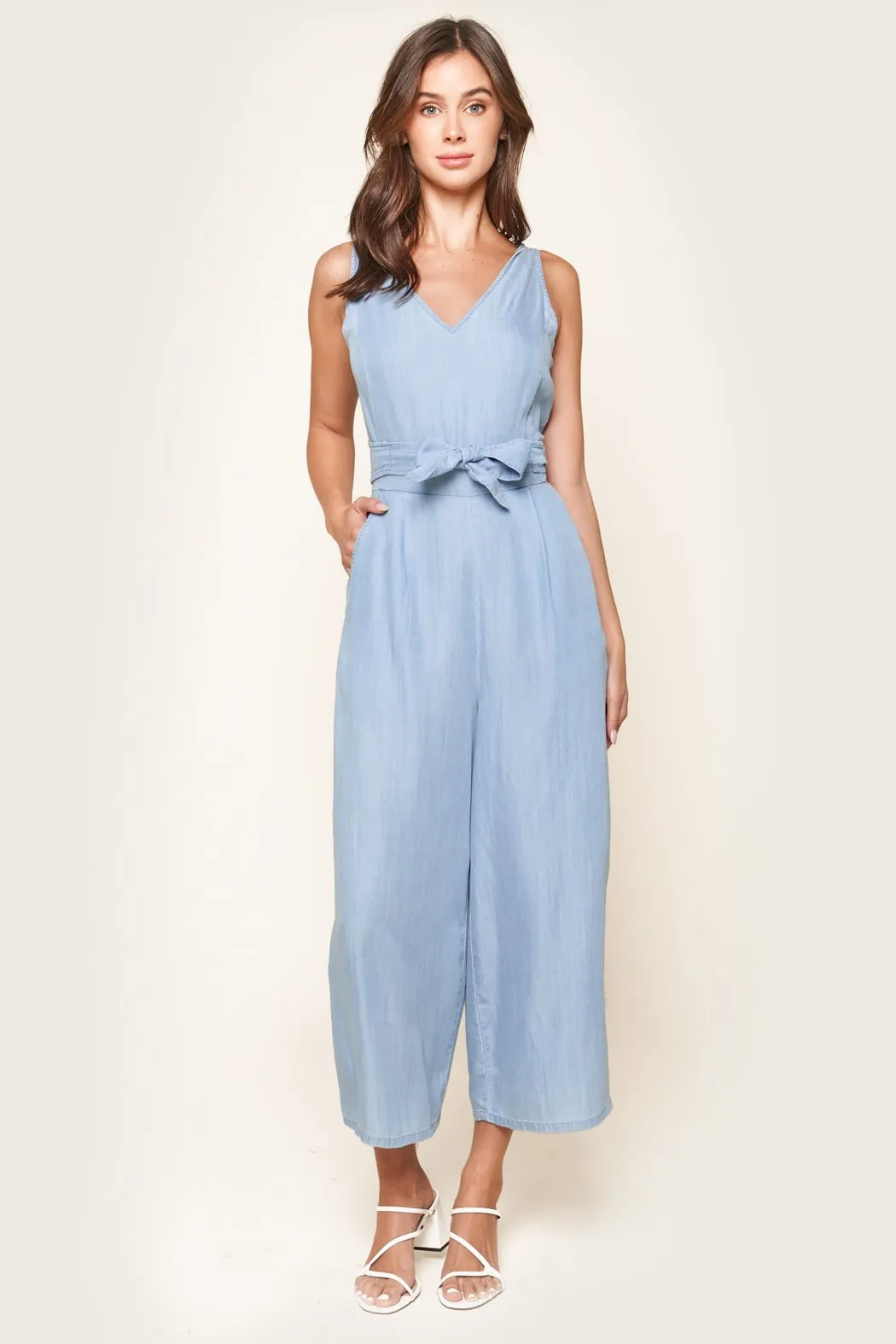 Arizona Chambray Cross Back Jumpsuit