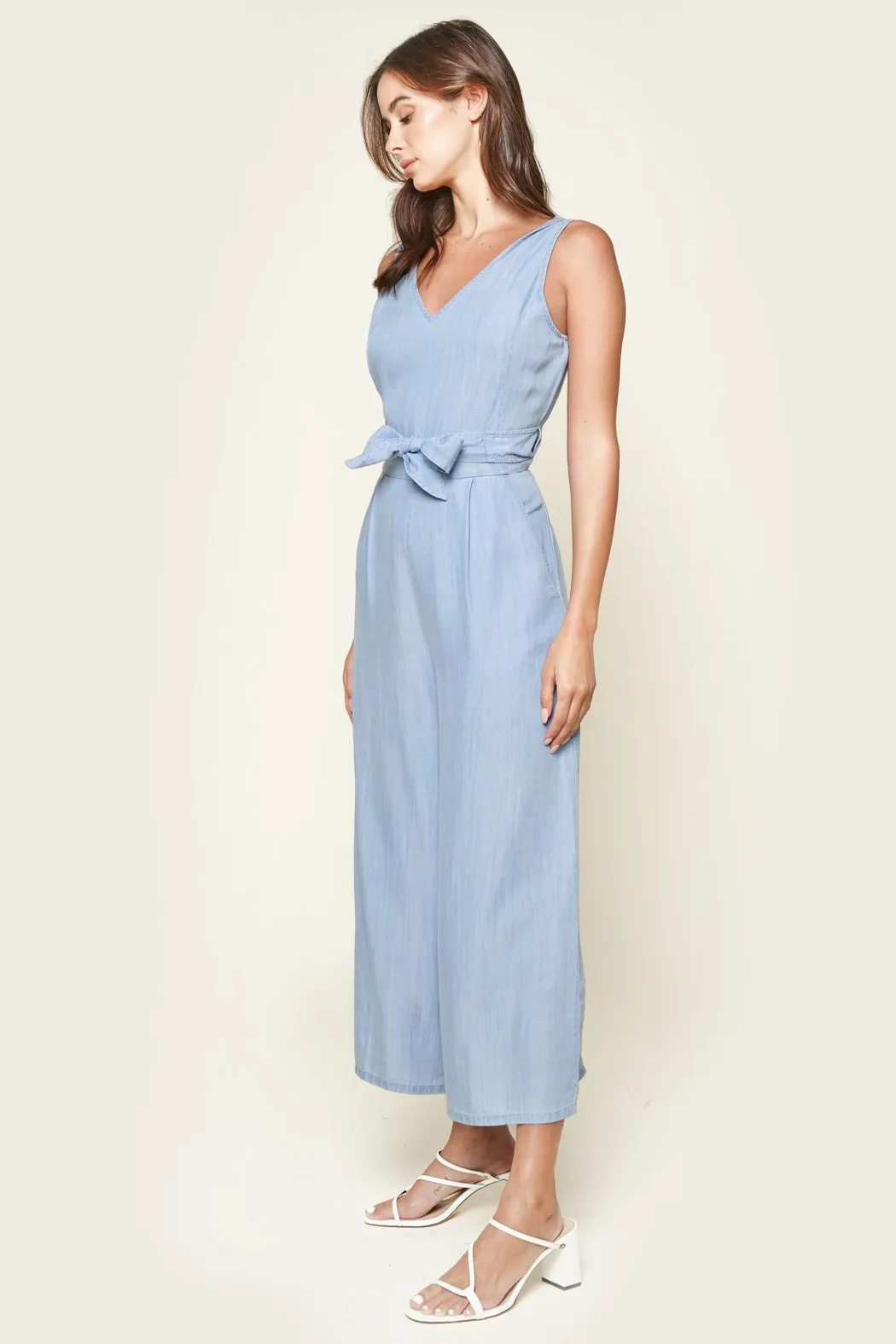 Arizona Chambray Cross Back Jumpsuit