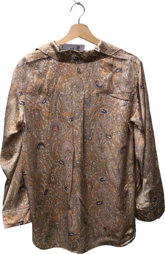 Arket Beige Paisley Pattern Shirt Blouse XS