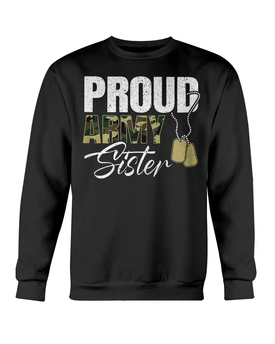 Army Sister Camo Dog Tag T-shirts