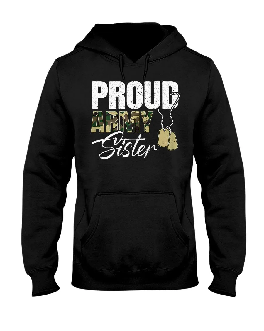 Army Sister Camo Dog Tag T-shirts