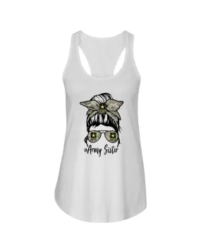 Army Sister Messy Bun T-shirts