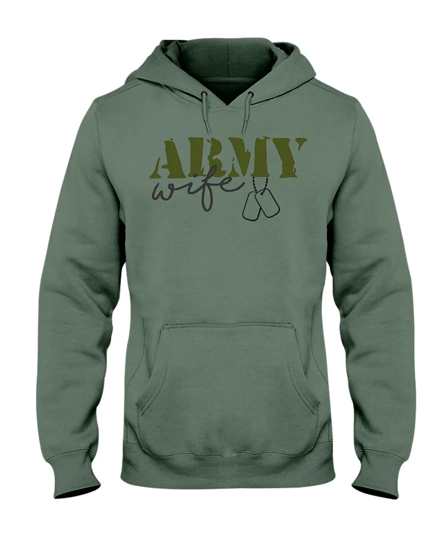 Army Wife Dog tag T-shirts