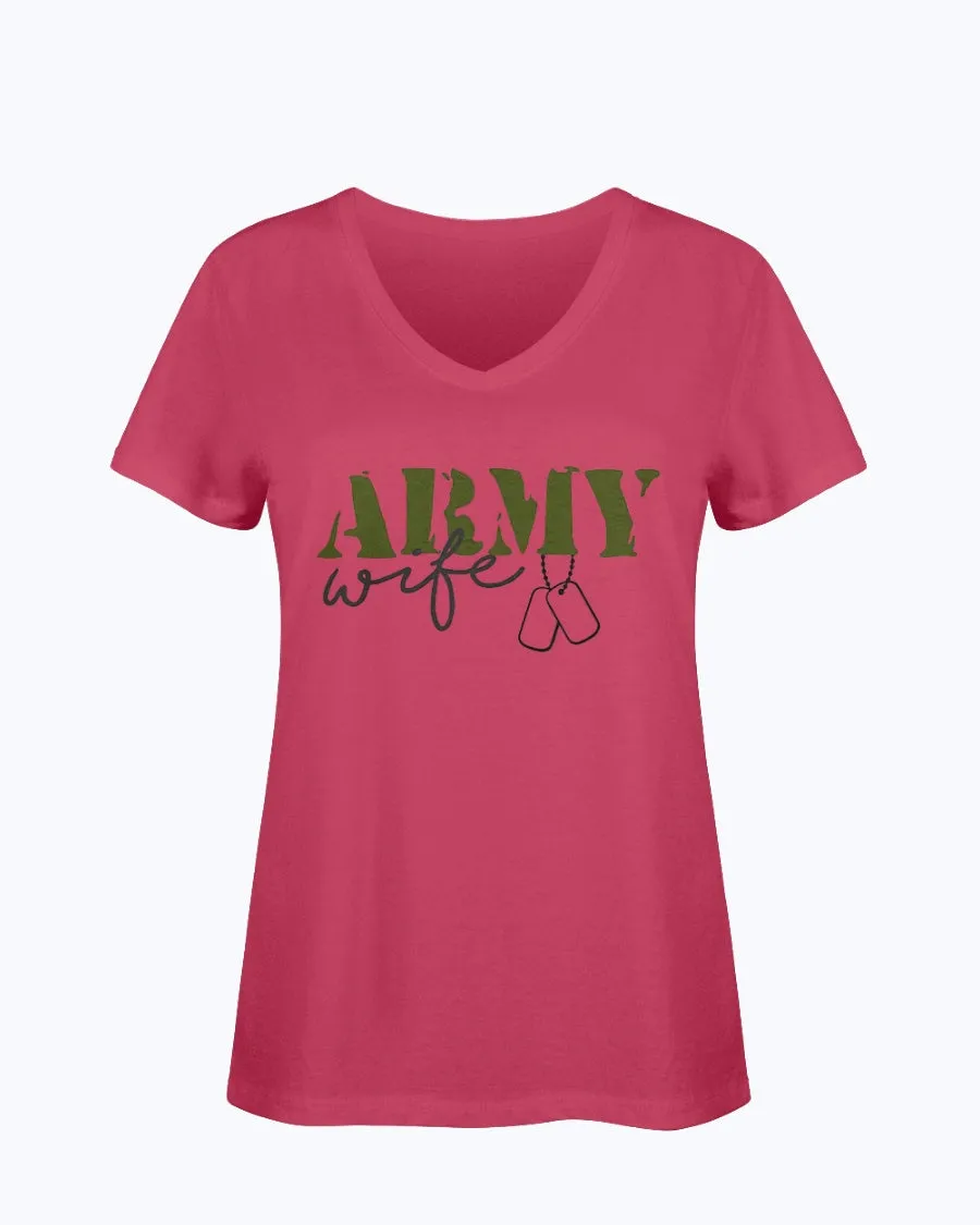 Army Wife Dog tag T-shirts