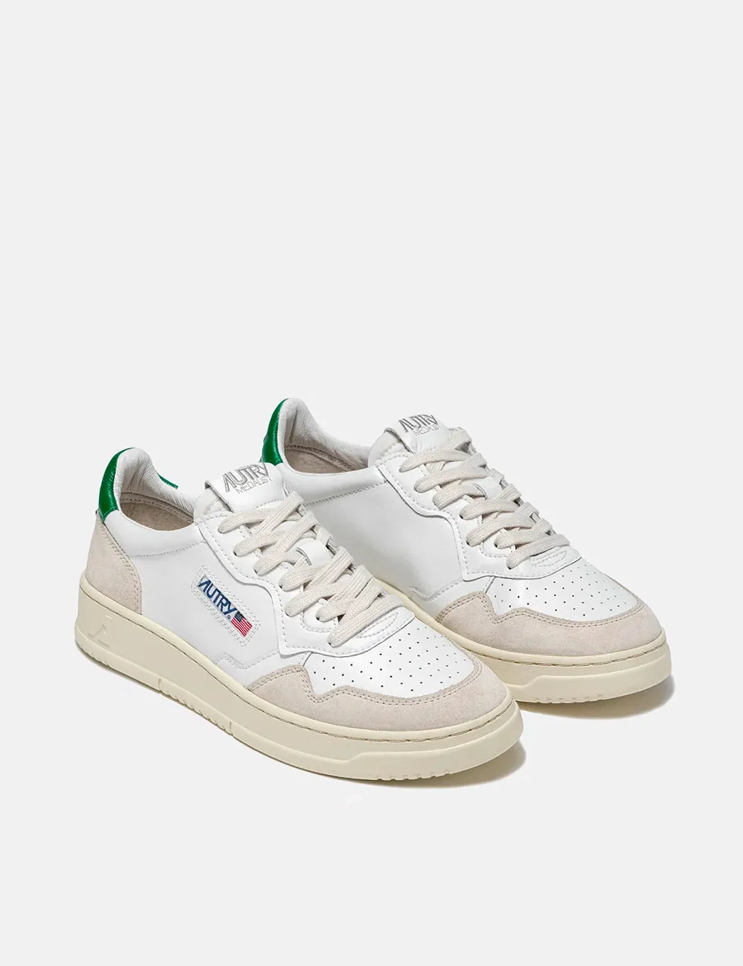 Autry Medalist LS23 Trainers (Leather/Suede) - White/Green