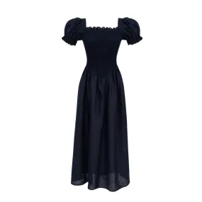 Belle Linen Dress Navy