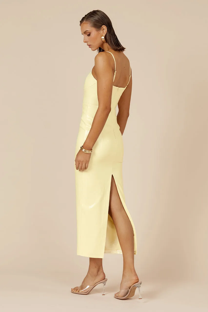 Benita Midi Dress - Lemon