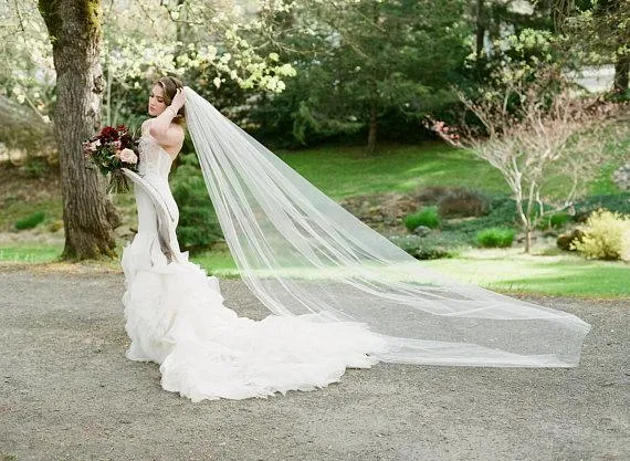 Bespoke Black Royal Cathedral Bridal Veil VICTORIA for Syd