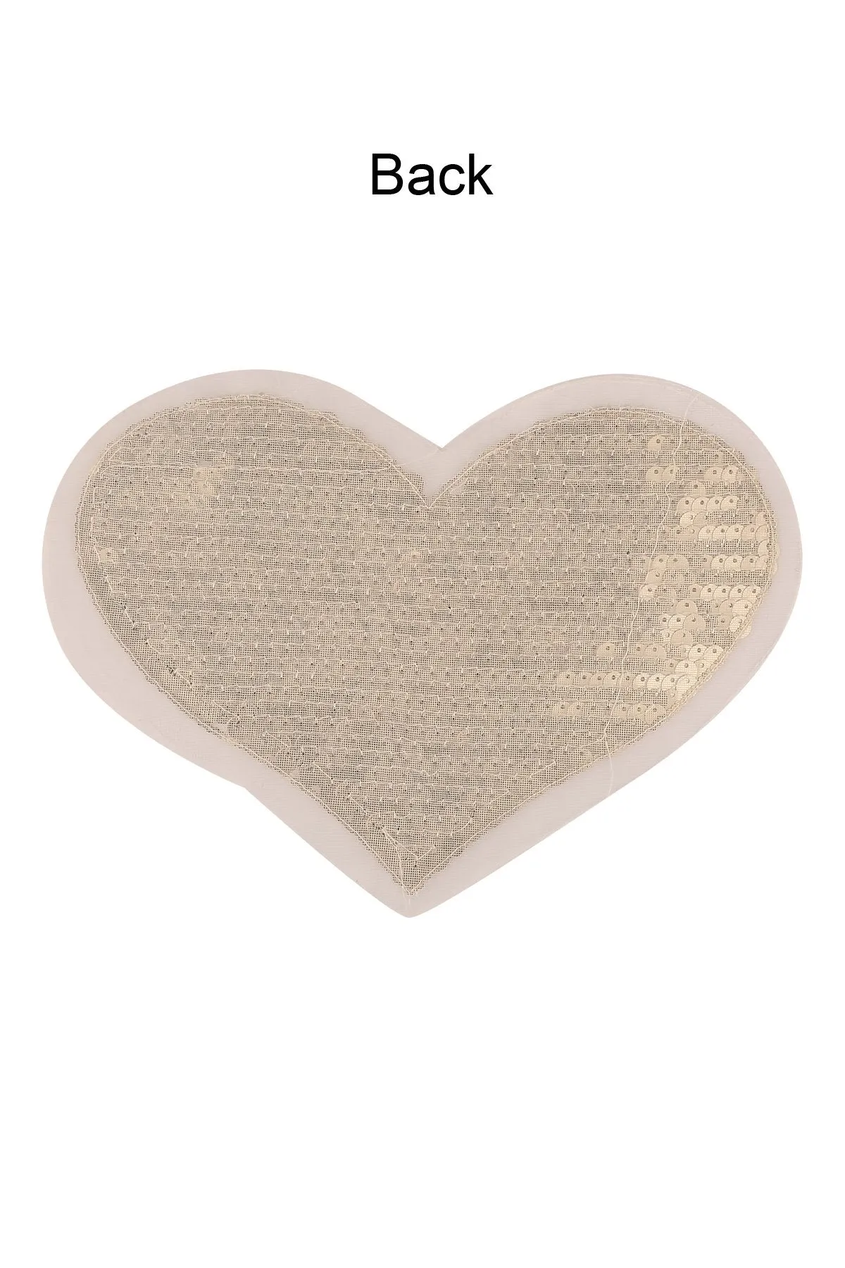 Big Wide Heart Shape Peach Colour Sequins Patch