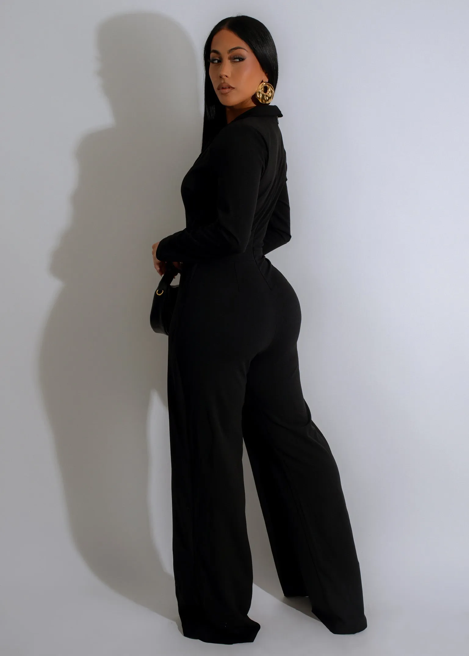 Black Tie Glam Jumpsuit Black