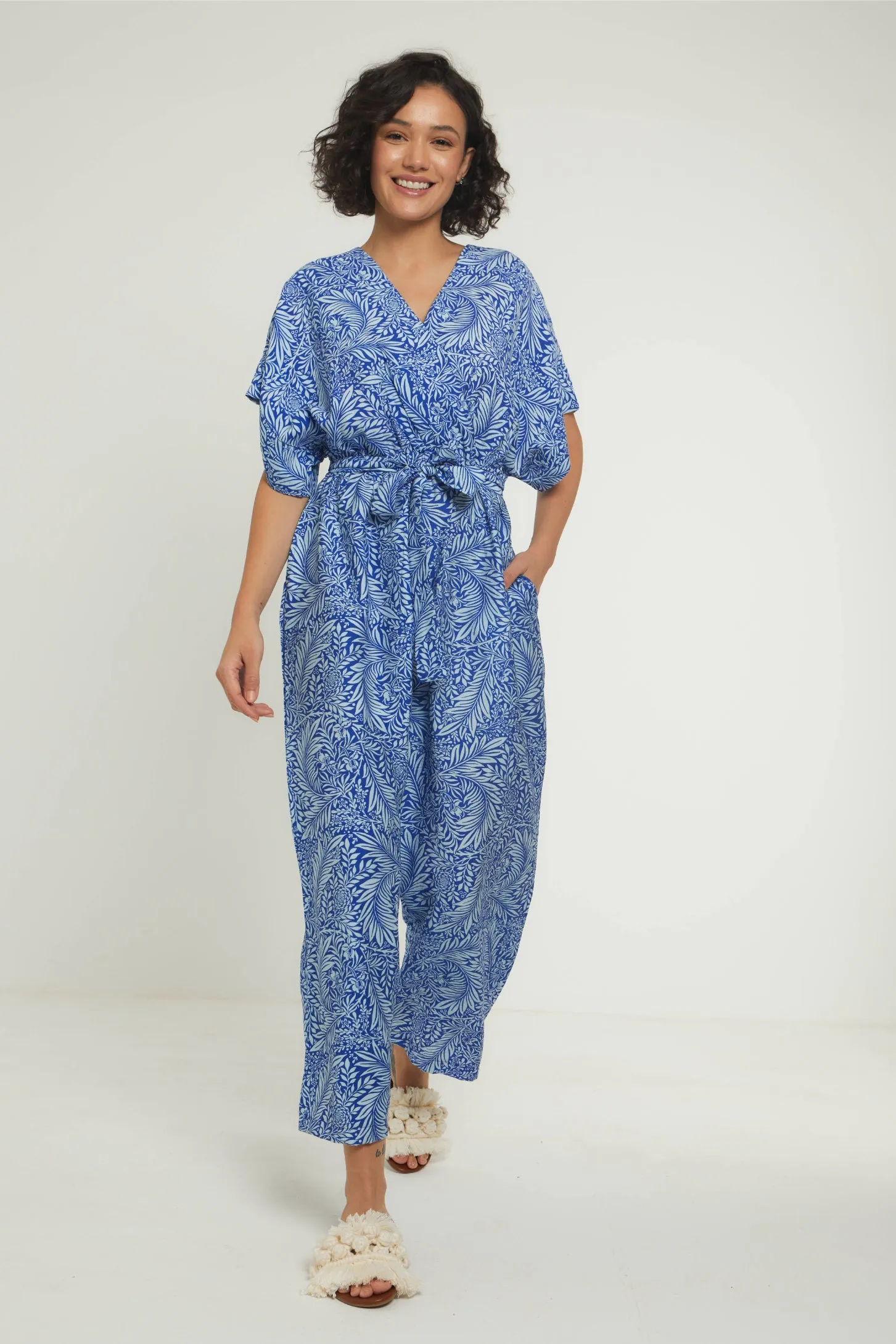 BLOOMING PETALS JUMPSUIT - BLUE