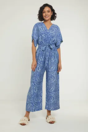 BLOOMING PETALS JUMPSUIT - BLUE