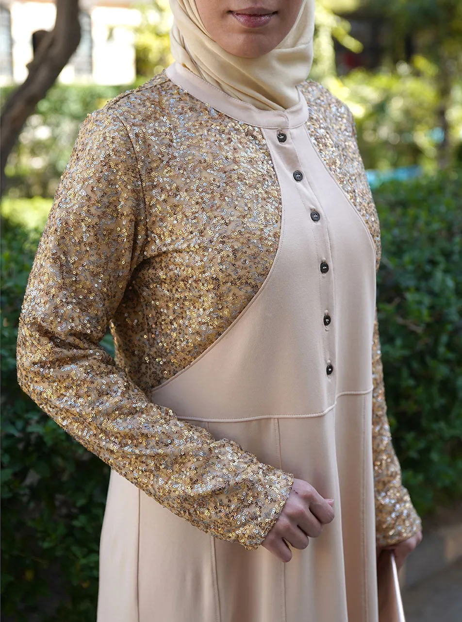 Bolero Sequined Abaya Gown