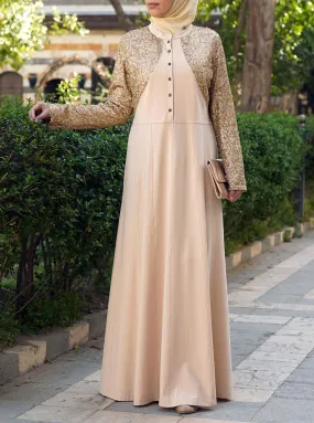 Bolero Sequined Abaya Gown