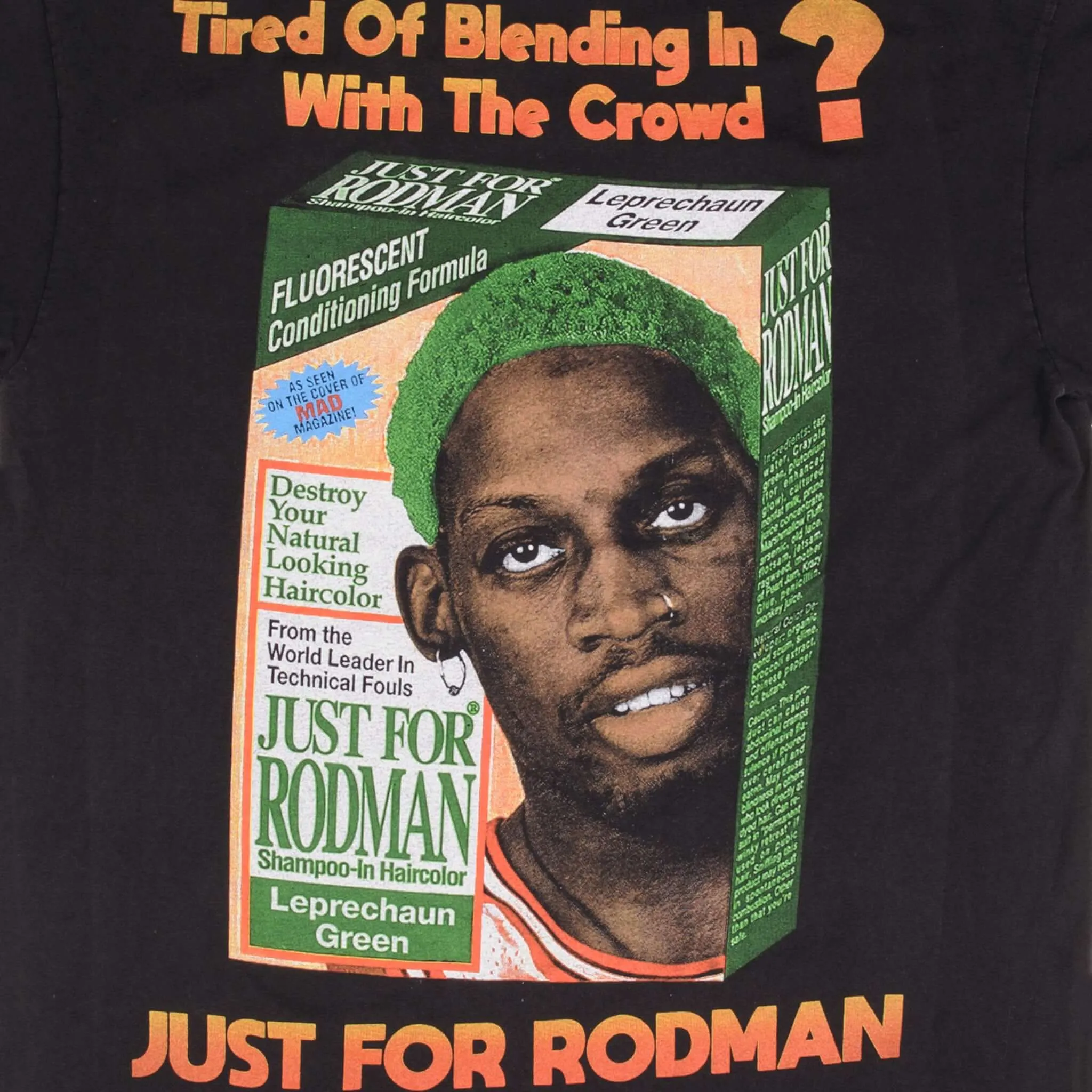 BOOTLEG TEE SHIRT NBA DENNIS RODMAN CHICAGO BULLS SIZE XL SINGLE STITCH