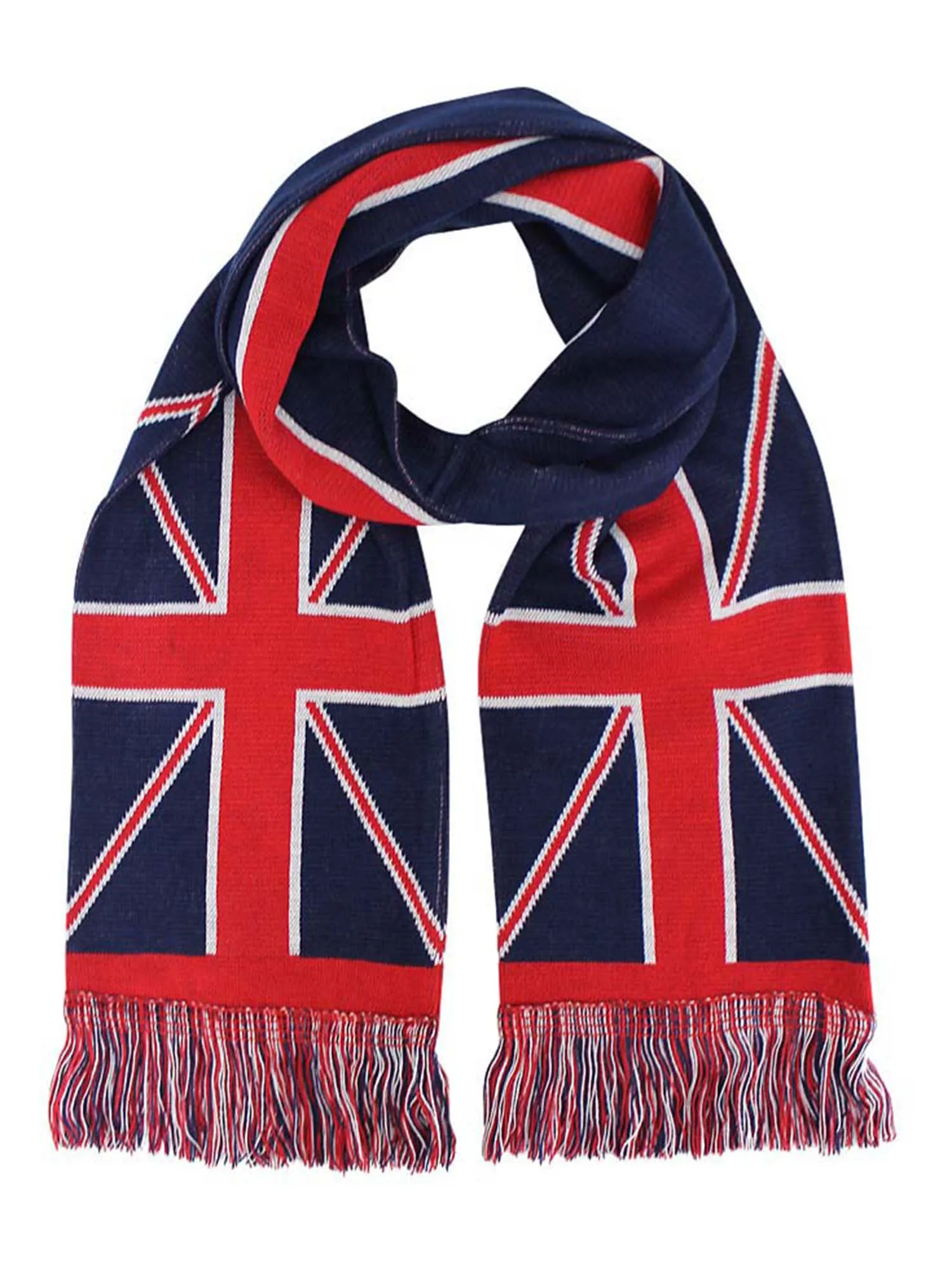 British Flag Ribbed Knit Beanie Hat & Scarf Unisex Matching Set