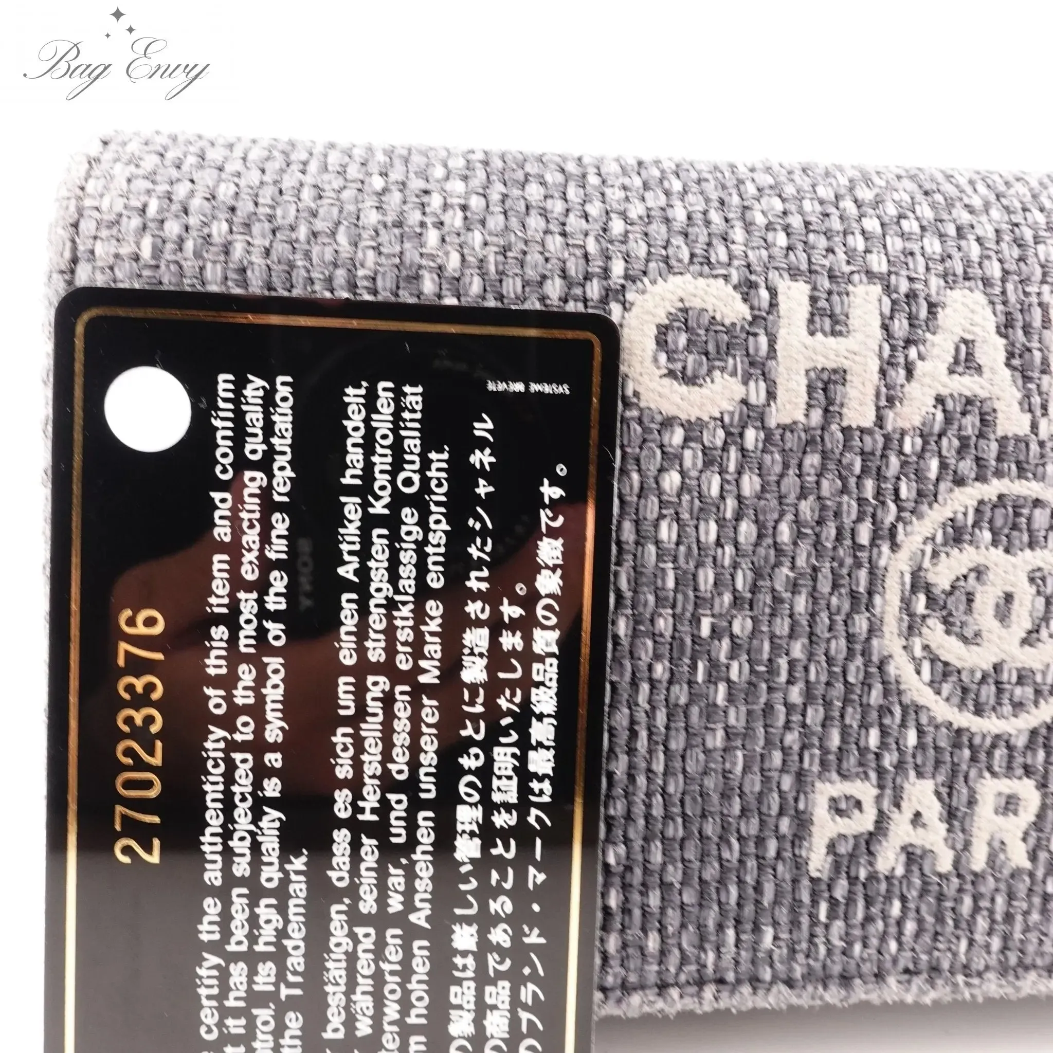 CHANEL Canvas Deauville Long Flap Wallet With Chain