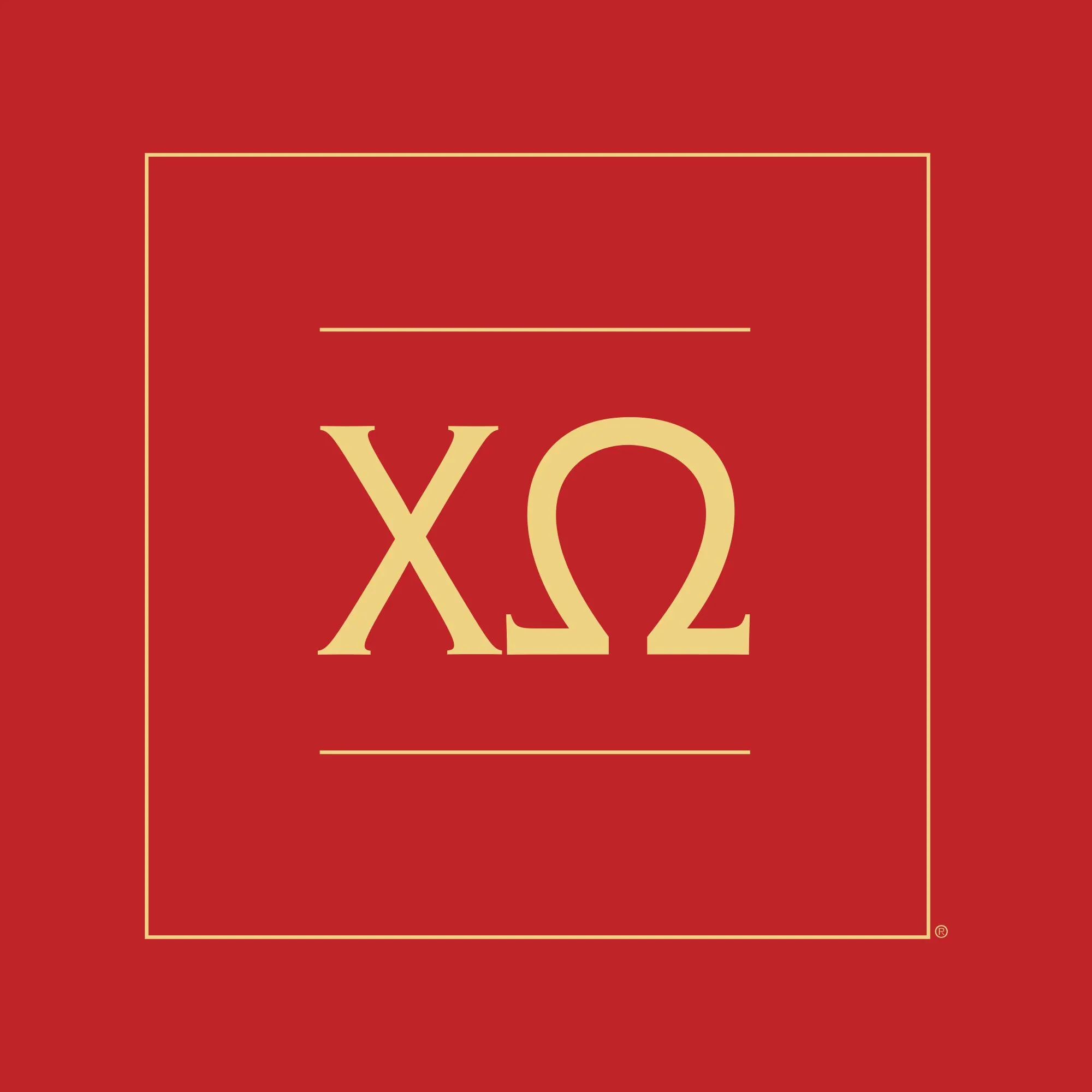 Chi Omega Greek Letter Block Hoodie - Red