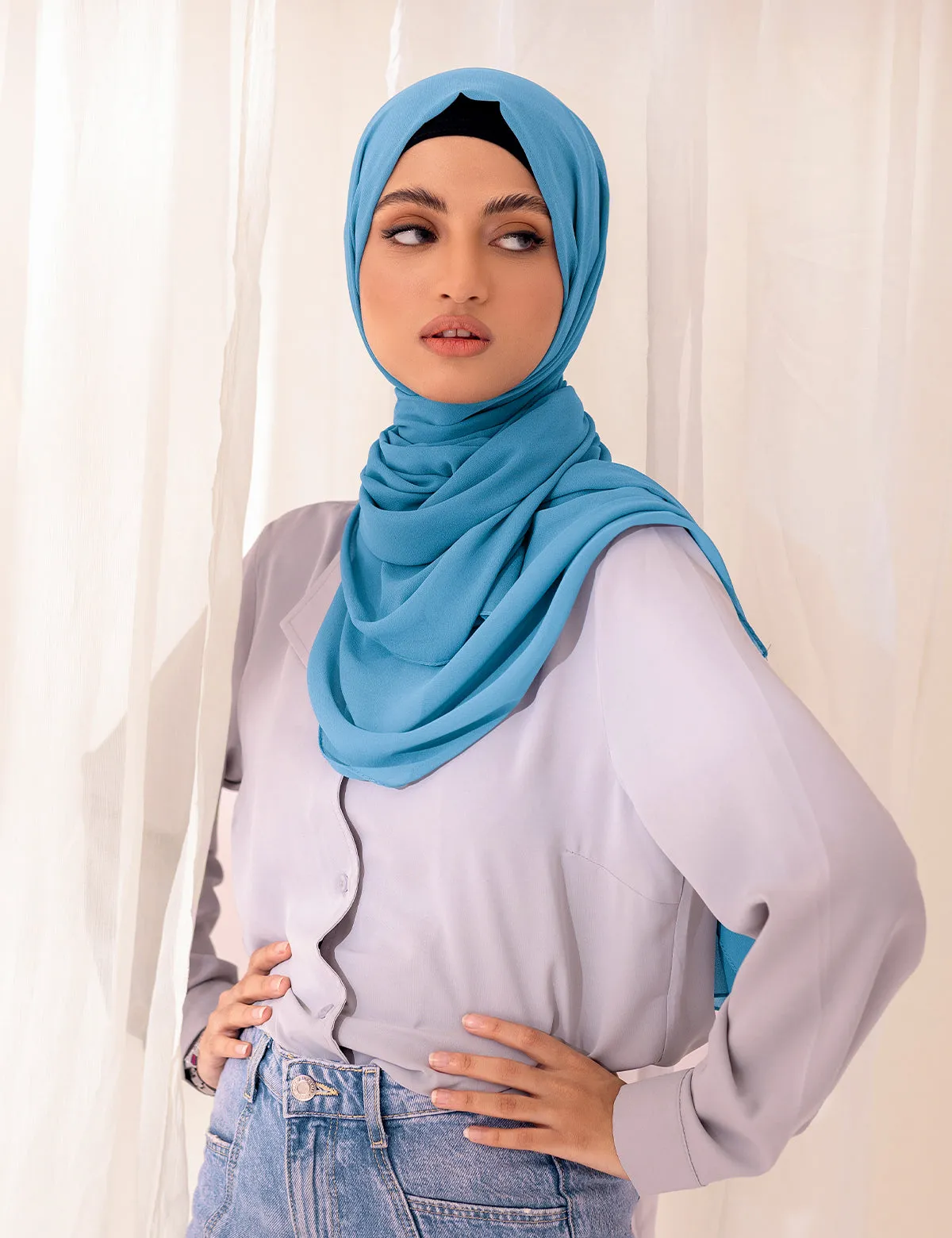 Chiffon Bubble - Ottoman Blue