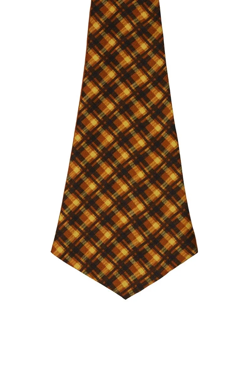 Chokore Men's Brown & Orange Silk Designer Cravat