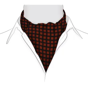 Chokore Men's Red & Black Silk Designer Cravat-1