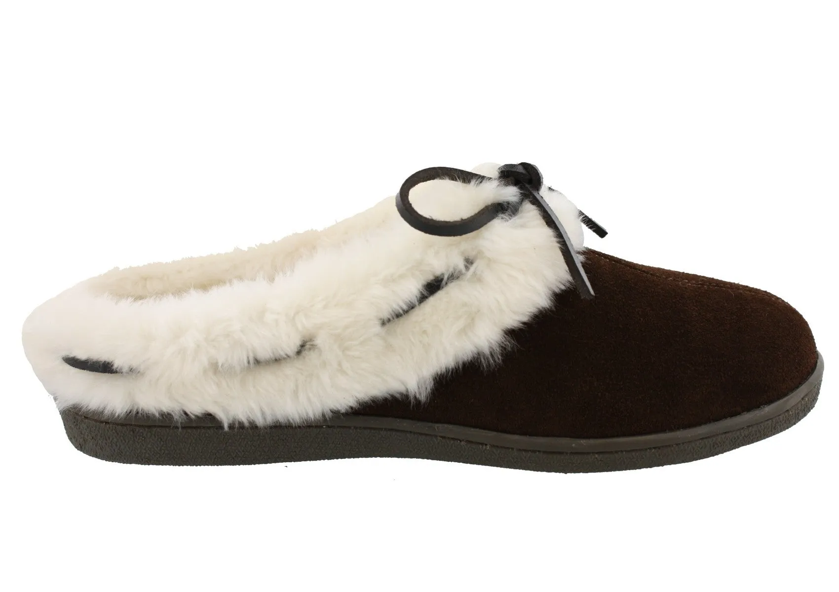 Clarks Womens Winter Cozy Fur Easy On Lightweight Suede Slippers