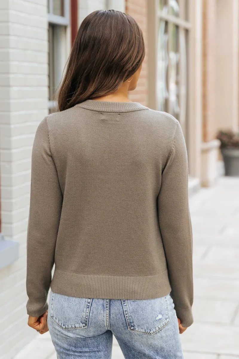 Comfy Cozy Round Neck Sweater - Olive