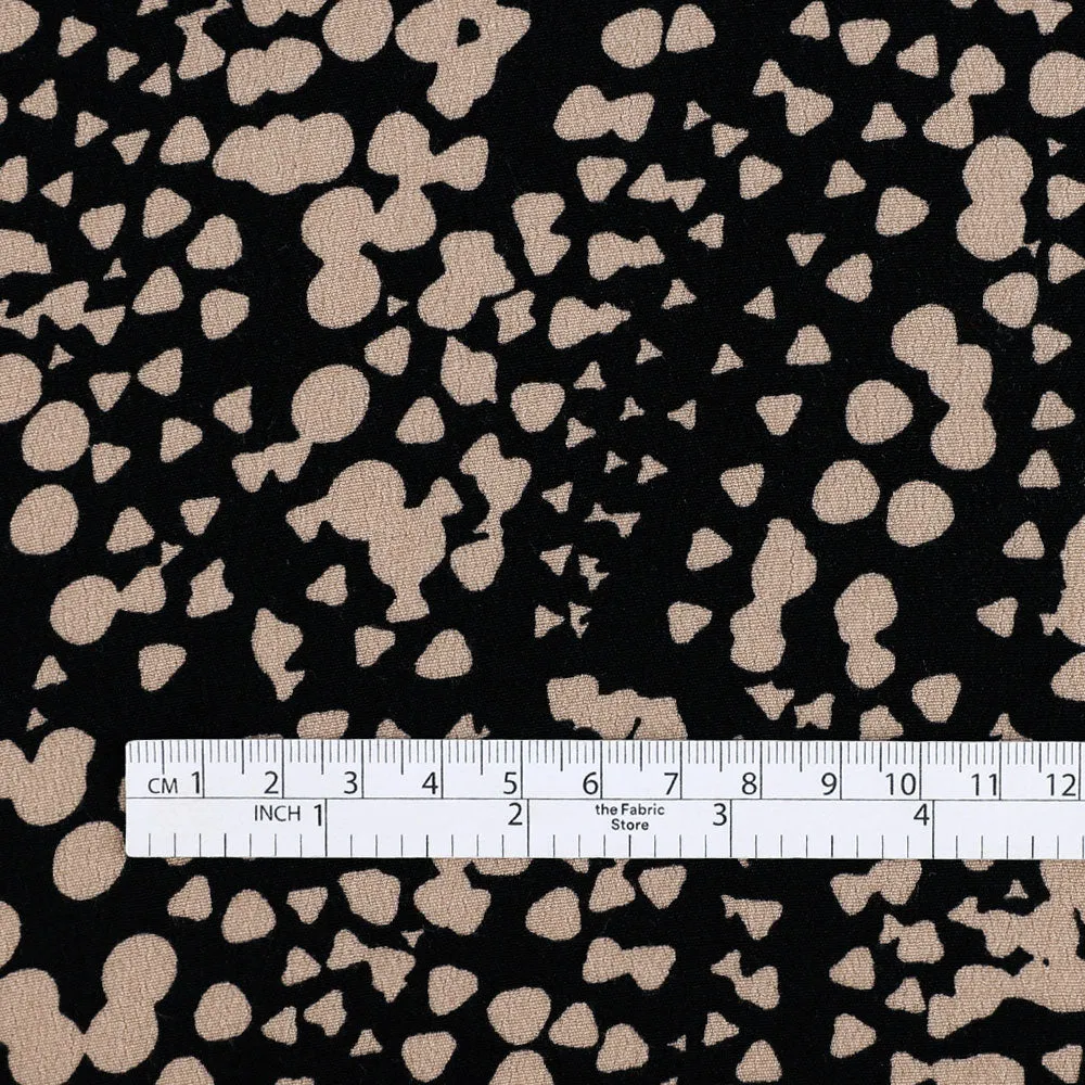 Confetti Wave Viscose Crepe - Black / Taupe