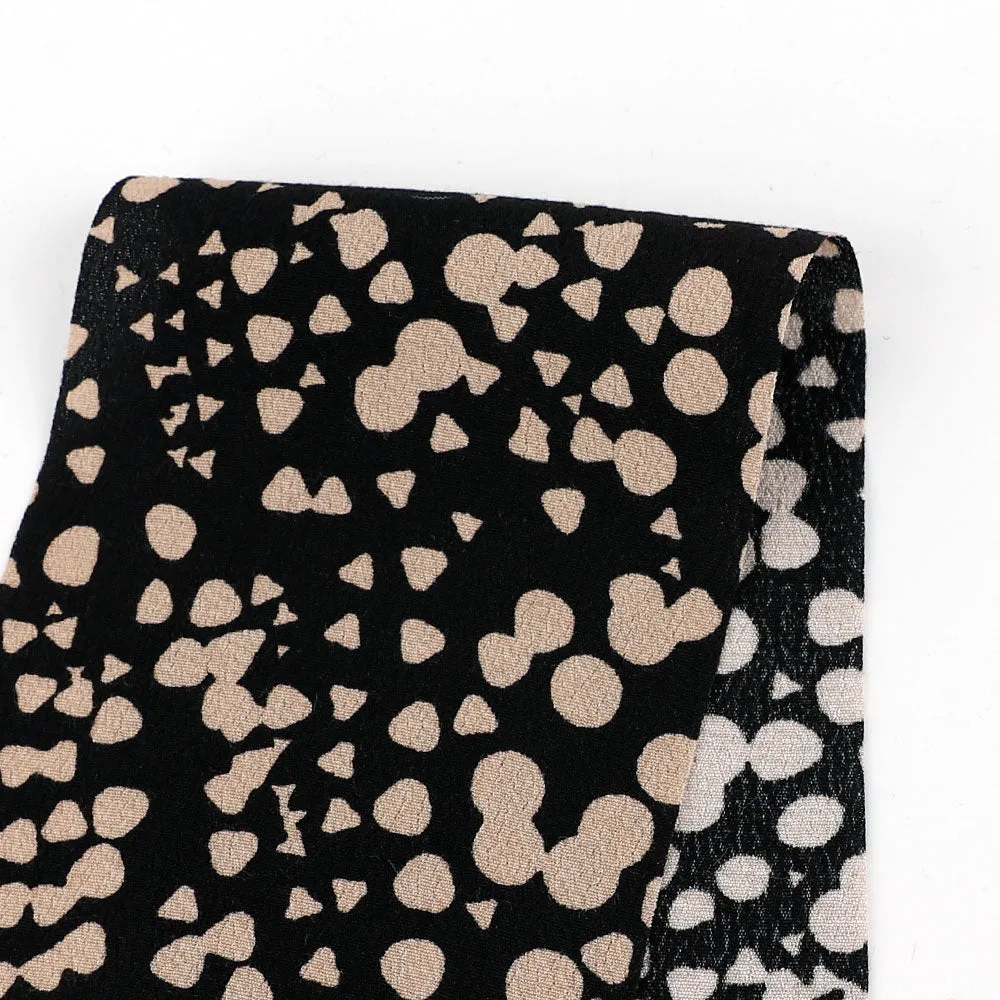 Confetti Wave Viscose Crepe - Black / Taupe