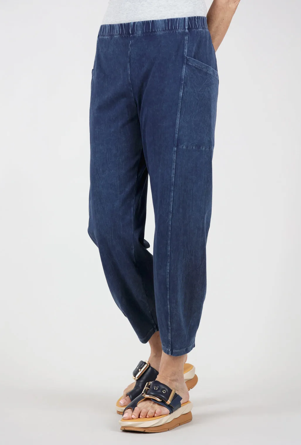 Cotton Jersey Lantern Pant, Denim