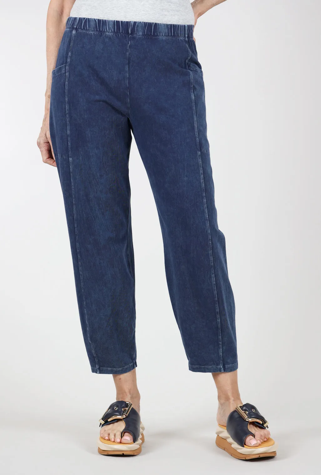 Cotton Jersey Lantern Pant, Denim