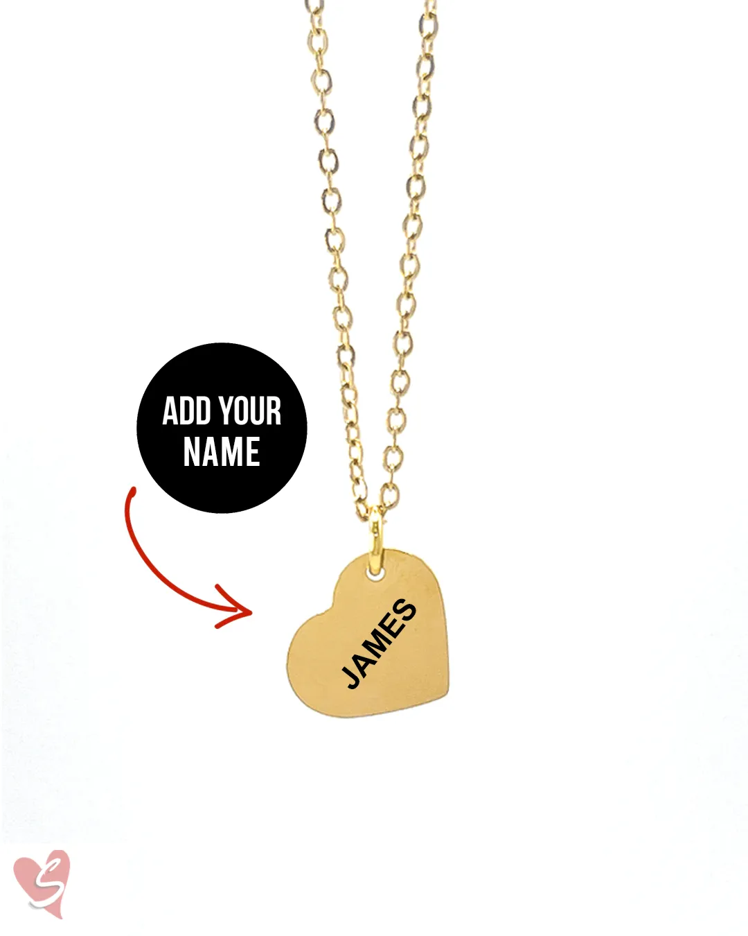 Custom Soulmate© Slant Heart Text Necklace