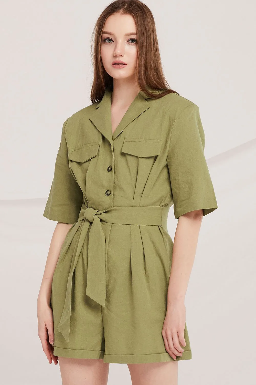 Danna Shirt Playsuit w/Belt