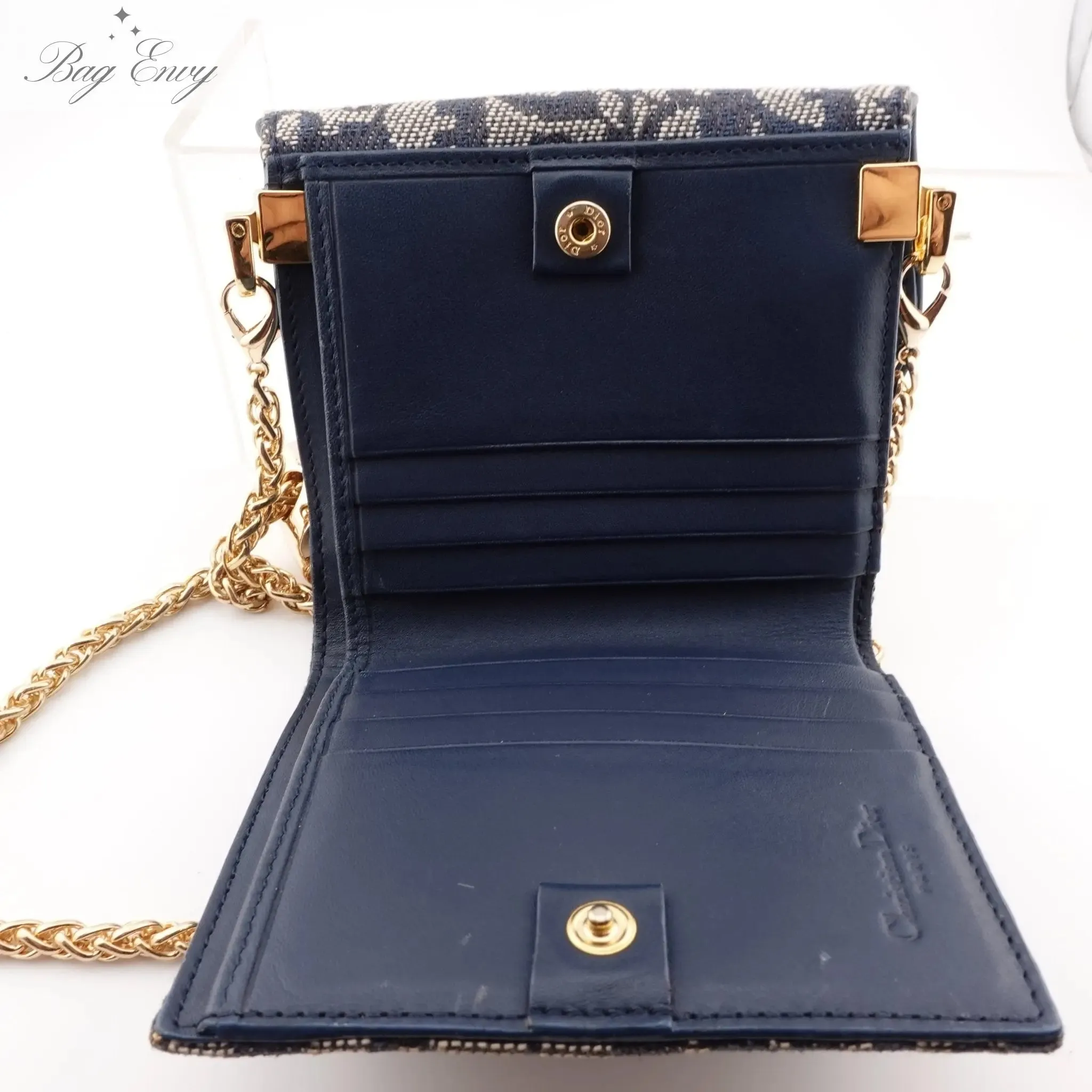 DIOR Trotter Compact Saddle Wallet on Adjustable Chain