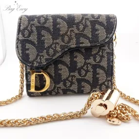 DIOR Trotter Compact Saddle Wallet on Adjustable Chain