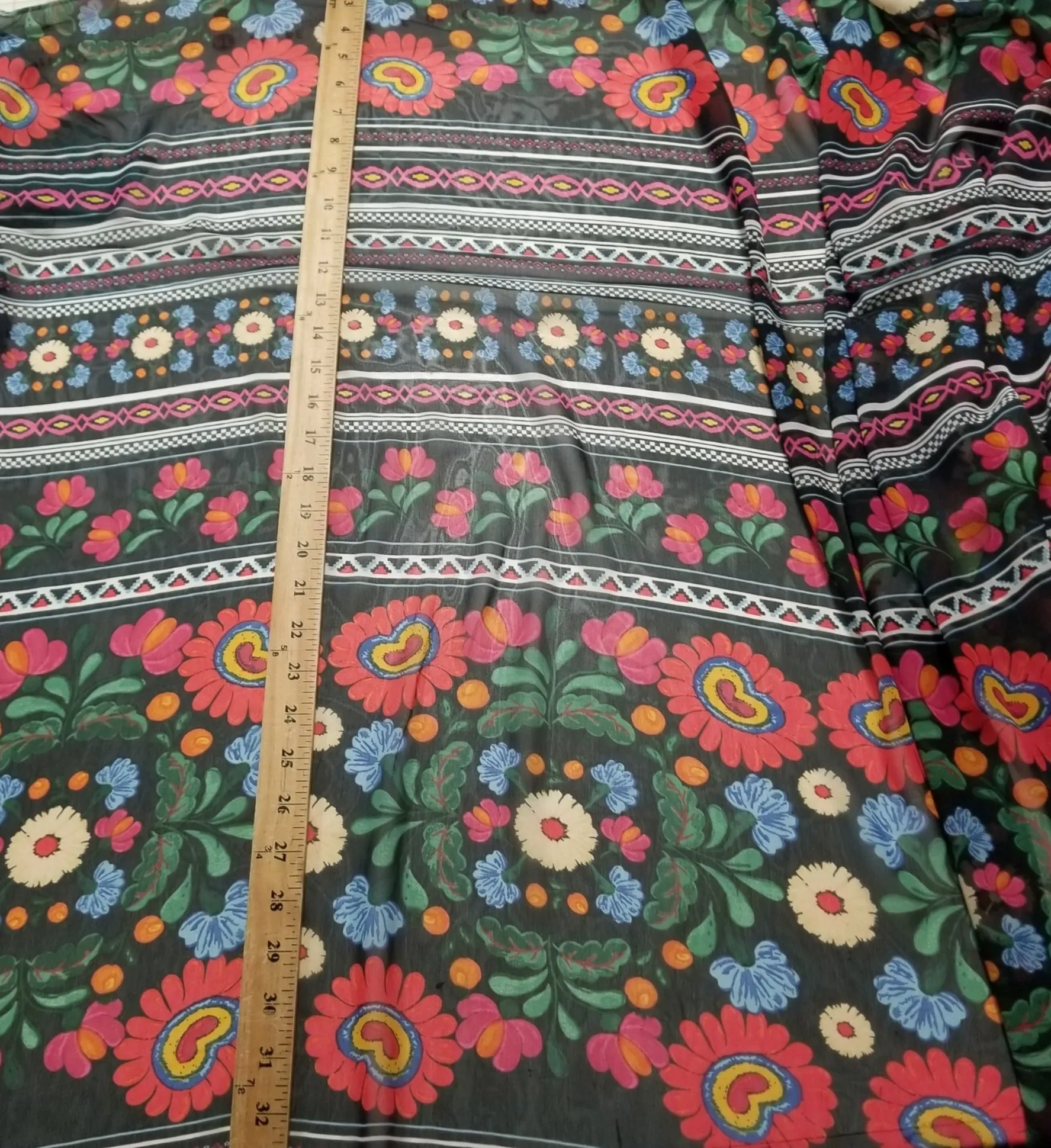 End of Bolt: 3.5 of Designer Deadstock Tulum Poly Blousewear Woven -remnant