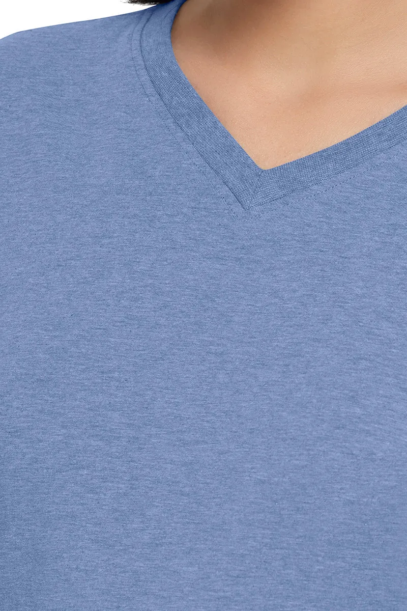 Essential V-neck Tee - Infinity Blue Marl