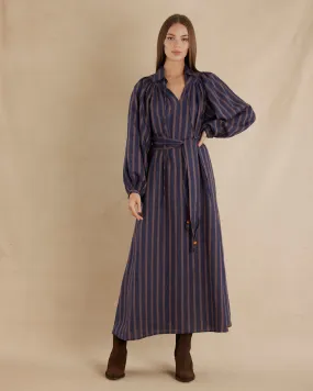 Estelle Linen Tunic Maxi Dress - Navy