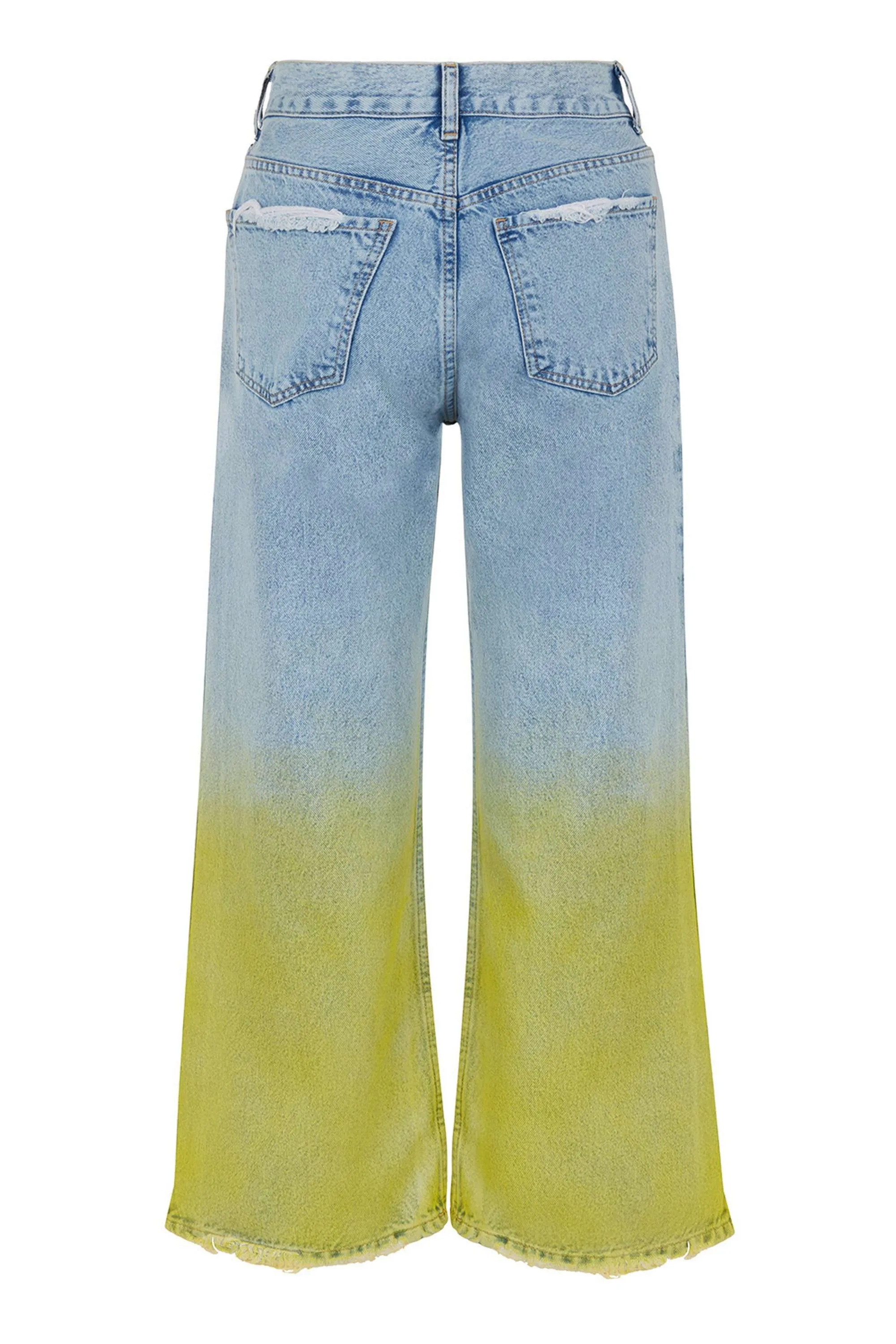 Faded Wide-Leg Jeans